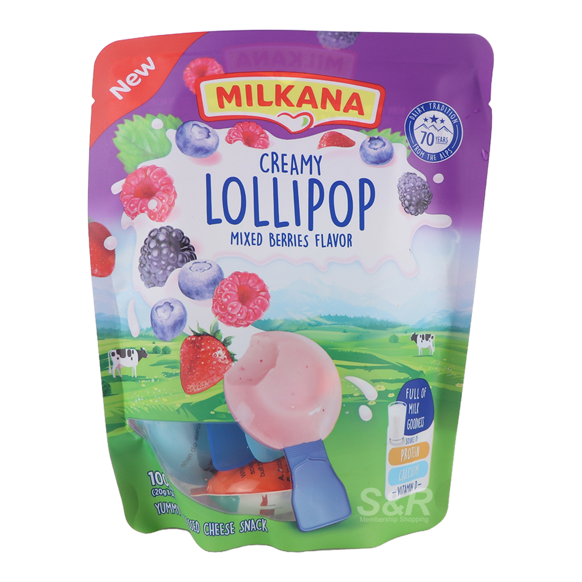 Milkana Creamy Lollipop Mixed Berries Flavors 5pcs